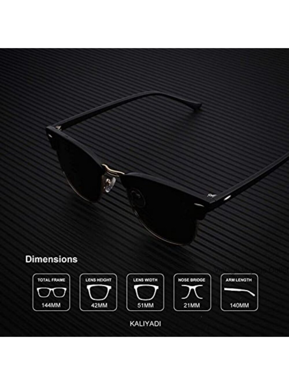 Polarized Sunglasses Men Women Semi-Rimless Retro UV Blocking 2 Pack - Picture 3 of 6